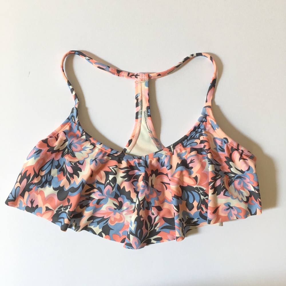 Girls' Floral Flounce Bikini Top